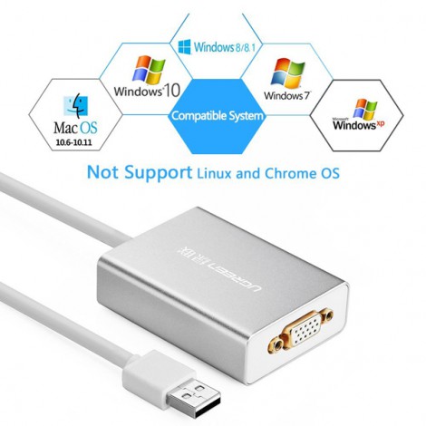 Cable USB 2.0 sang VGA Ugreen 40244