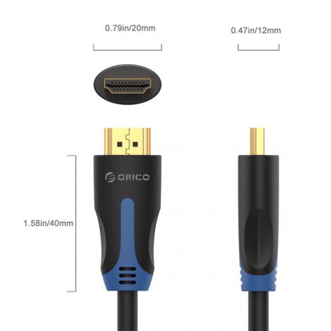 Cáp HDMI 1.4 Orico dài 1.5m hỗ trợ 4K@30Hz HM14-15-BK
