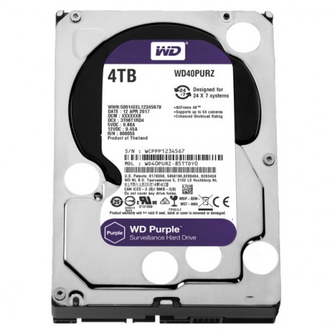 Ổ cứng HDD 4TB Western Digital WD40PURZ (Purple)