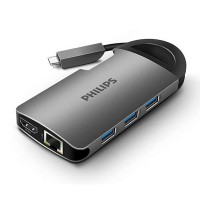 Hub Type-C 3.1 ->3 USB 3.0+HDMI+RJ45+SD+TF+Type-C PD 1 Philips ...