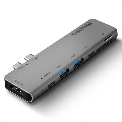 Hub 2 Type-C 3.1 ->2 USB 3.0+SD+TF+Type-C +Type-C PD 3.0 Philips DLK5517C/94