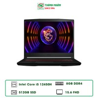 Laptop MSI GF63 GF63 12VE-460VN (i5-12450H/ Ram 8GB/SSD 512GB/ RTX 4050 6GB/ Windows 11/Đen)