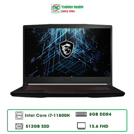 Laptop MSI GF63 Thin 11UC-1228VN (i7 11800H/ Ram 8GB/ SSD 512GB / RTX3050 4GB/ Windows 11)