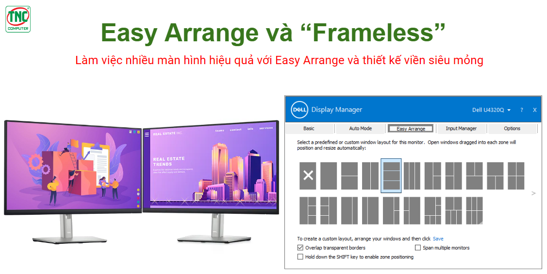 Frameless, Easy Access của màn hình P2422h
