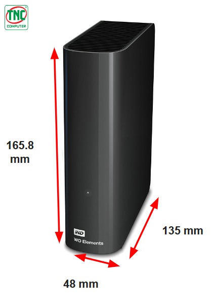 Kích cở của Ổ Cứng WD Elements Desktop