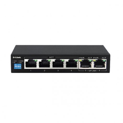 Switch PoE+ D-Link DES-F1006P-E (6 port/ 10/100 Mbps)