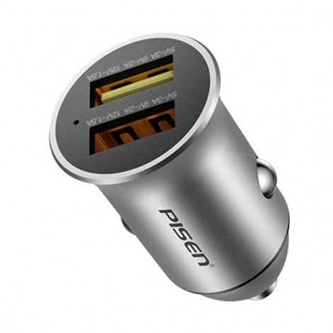 Sạc PISEN Quick Dual USB Car 18W (2xQC 18W) ...