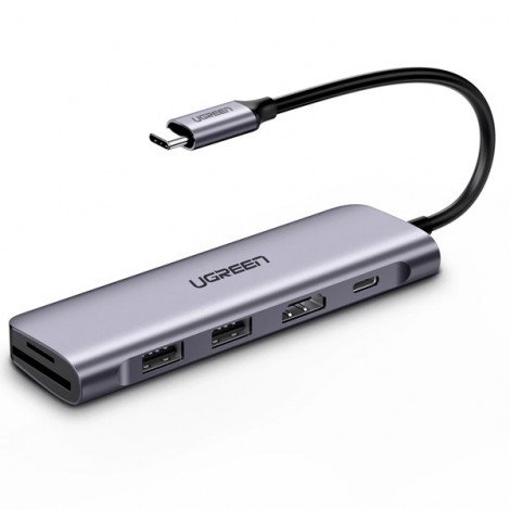HUB USB-C to HDMI, 2 USB 3.0 + SD/TF Sạc ngược USB-C Ugreen 70411