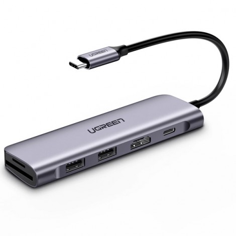 HUB USB-C to HDMI, 2 USB 3.0 + SD/TF Sạc ngược USB-C Ugreen 70411 