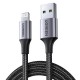 Cable sạc USB Lightning chuẩn MFi Ugreen 60157 Dài 1.5M (Vỏ nhôm)