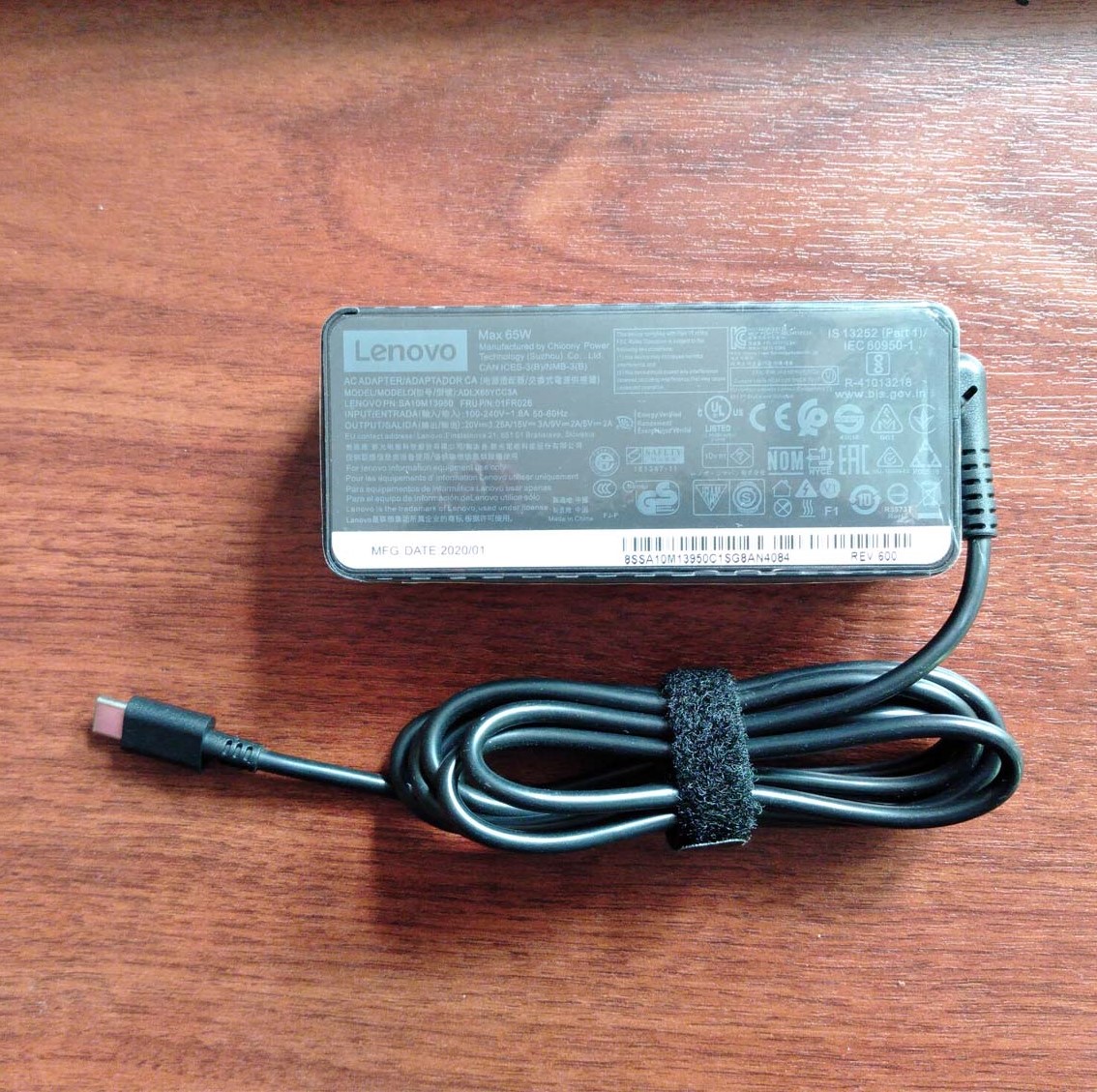 Adapter Laptop Lenovo 20V–3.25A 65W Chân USB-C (TYPE C)