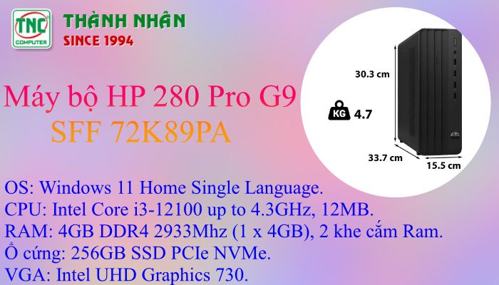 Máy bộ HP 280 Pro G9 SFF 72K89PA
