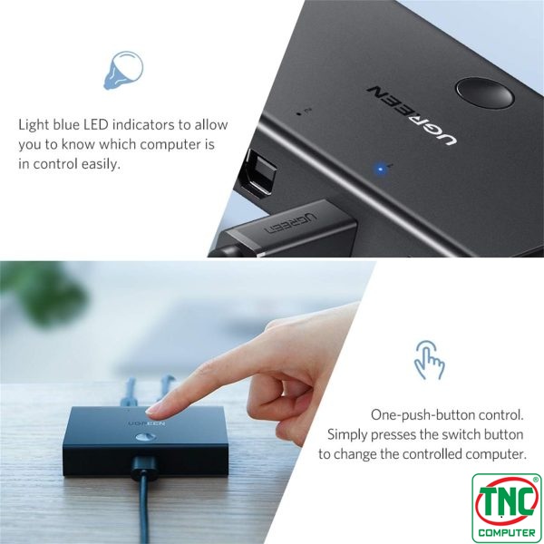 Bộ chia máy in 1 ra 2 cổng USB 2.0 kèm 2 dây USB 2.0 giải pháp chia sẻ thông tin thuận tiện Bộ chia máy in 1 ra 2 cổng USB 2.0 kèm 2 dây USB 2.0