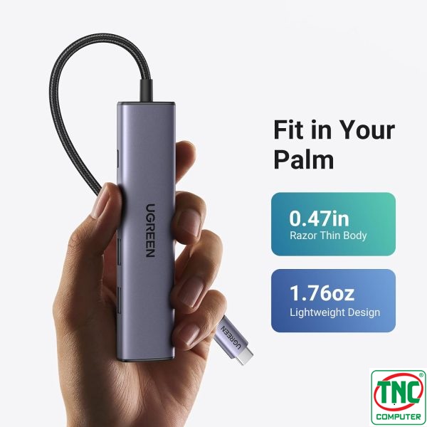 Bộ chuyển đổi đa năng USB Type-C 5 trong 1 Ugreen 15495 có cổng kết nối đa dạng Bộ chuyển đổi đa năng USB Type-C 5 trong 1 Ugreen 15495 có cổng kết nối đa dạng