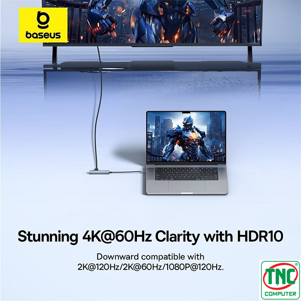 hỗ trợ độ phân giải cao Bộ chuyển đổi USB-C đa năng 5 in 1 Baseus B00052801811-03