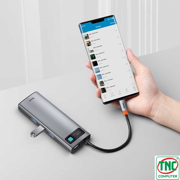 hỗ trợ độ phân giải cao Bộ chuyển đổi USB-C đa năng 9 trong 1 Baseus CAHUB-CU0G