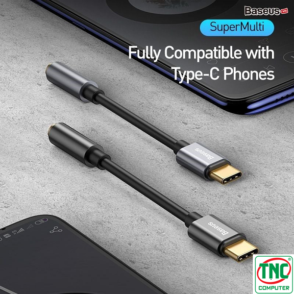 Cáp chuyển đổi Type C sang Audio AUX 3.5mm Baseus Cáp chuyển đổi Type C sang Audio AUX 3.5mm Baseus