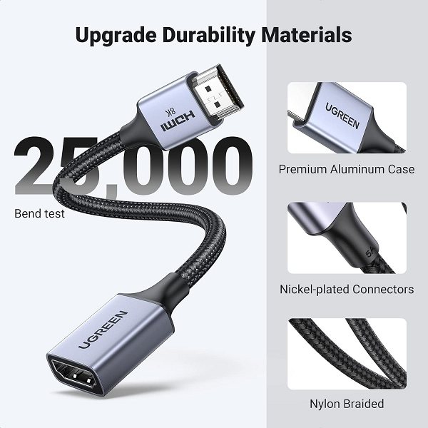 Cáp HDMI 2.1 nối dài hỗ trợ 8K60Hz có khả năng truyền phát âm thanh chất lượng