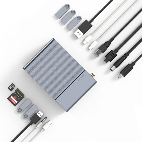 thumbnail image 2 of HyperDrive GEN2 16-in-1 USB-C Docking Station – 180W Power Adapter, Gray (HD-G216) 2 of 6