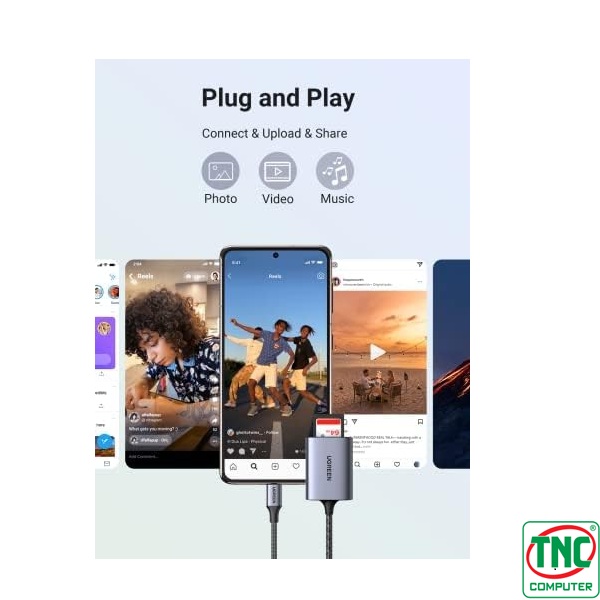 Đầu đọc thẻ nhớ SD TF USB-C 3.1 hỗ trợ thẻ 2TB Ugreen 80888 độ tương thích rộng Đầu đọc thẻ nhớ SD TF USB-C 3.1 hỗ trợ thẻ 2TB Ugreen 80888 độ tương thích rộng