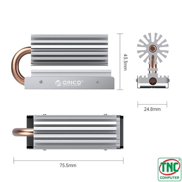 Tản nhiệt cho ổ cứng SSD M.2 NVME/ Sata 2280 ORICO Tản nhiệt cho ổ cứng SSD M.2 NVME/ Sata 2280 ORICO
