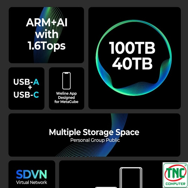 Thiết bị lưu trữ mạng Nas 5 Bay MetaCube Pro ORICO TS500-EU-GY-BP có bộ nhớ dung lượng cao Thiết bị lưu trữ mạng Nas 5 Bay MetaCube Pro ORICO TS500-EU-GY-BP có bộ nhớ dung lượng cao