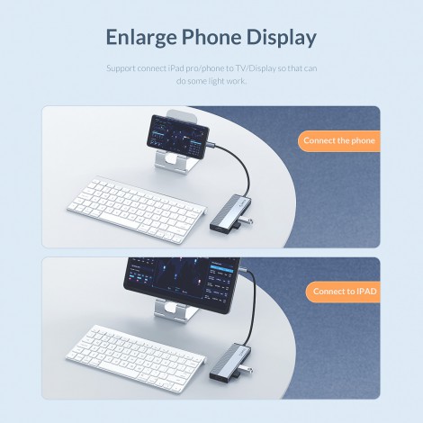  Hub USB Type-C 5 trong 1 Orico 5SXA-GY
