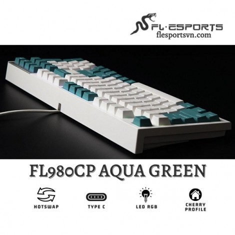 Bàn phím cơ có dây FL-Esports FL980CP Aqua Green