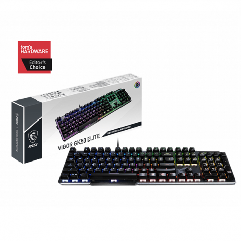 Bàn phím cơ gaming có dây MSI Vigor GK50 Elite LL US, Kailh Blue Switch (màu đen)