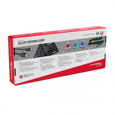 Bàn phím Gaming có dây HP HyperX Alloy Origins Core RGB US Layout