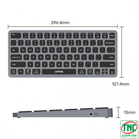 Bàn phím văn phòng không dây USB-C 9 trong 1 Unitek D1092A