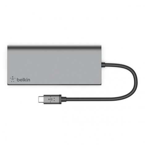 Bộ chia/ Hub Belkin USB-C Multimedia F4U092btSGY (Xám)