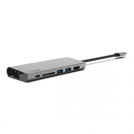 Bộ chia/ Hub Belkin USB-C Multimedia F4U092btSGY (Xám)