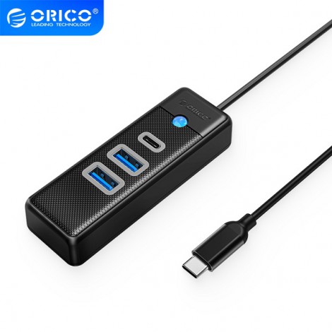 Bộ chia Type C sang 2 cổng USB 3.0 và 1 cổng Type C Orico PWC2U-C3-015-BK-EP