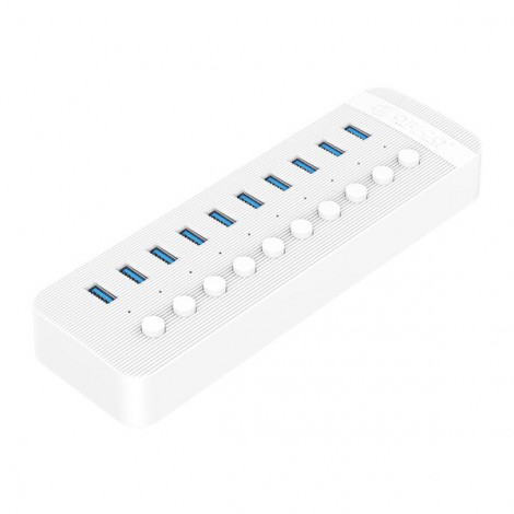 Bộ chia USB Hub 10 cổng USB 3.0, Trắng, ORICO CT2U3-10AB-WH