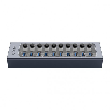 Bộ chia USB Hub 10 cổng USB 3.0, Xám, ORICO AT2U3-10AB