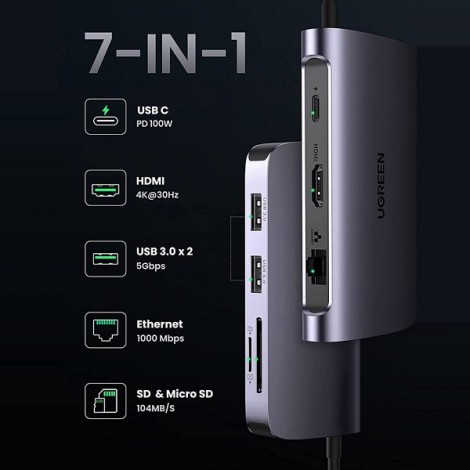 Bộ chuyển USB-C 7 trong 1 Ugreen 50852