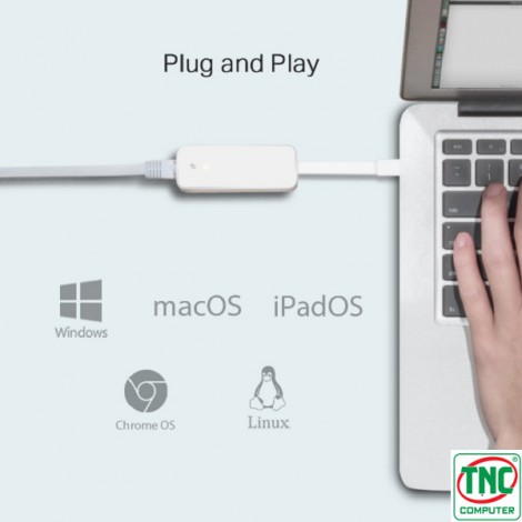 Cáp chuyển đổi USB Type-C sang LAN RJ45 Gigabit Tplink UE300C