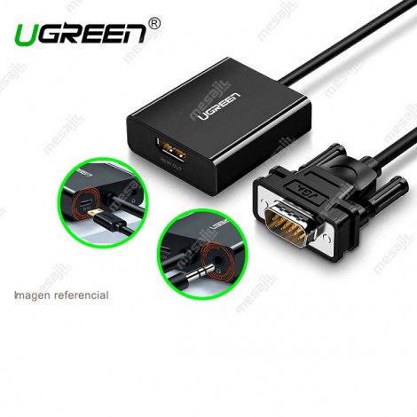 Cáp Chuyển VGA sang HDMI+Audio Ugreen 50945 (có cổng trợ nguồn USB-C)