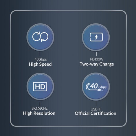 Cáp Data USB 4.0 dài 0.3m Orico U4C03-BK (Đen)