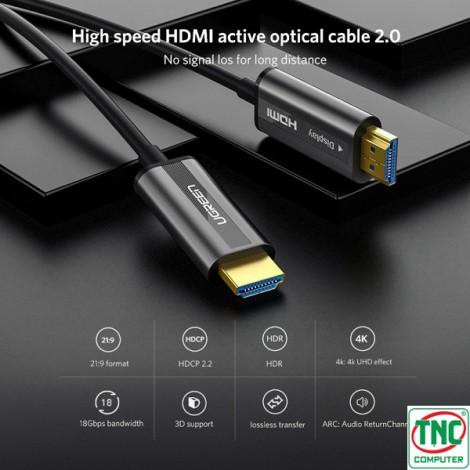 Cáp HDMI 2.0 sợi quang dài 50m hỗ trợ 4K@60Hz Ugreen 50219
