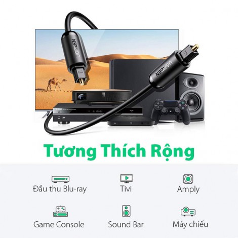 Cáp quang âm thanh Toslink, dài 3M Ugreen 70893