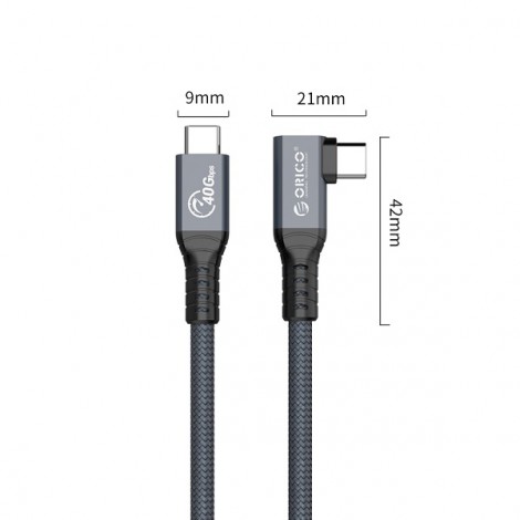 Cáp ThunderBolt 4, Xám, dài 2m ORICO TBW4-20-GY