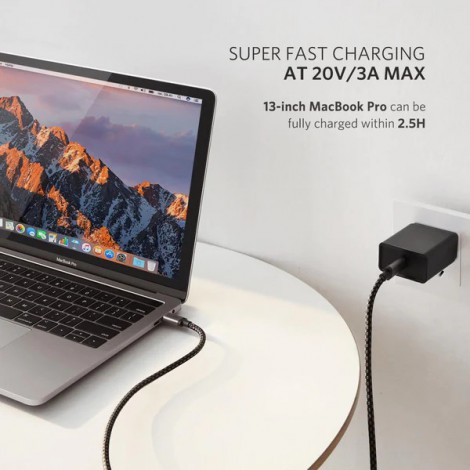 Cáp USB Type C 3.1 Gen 1 dài 2m Ugreen 50450, video 4K@60Hz, PD60W, Truyền data 5Gbps