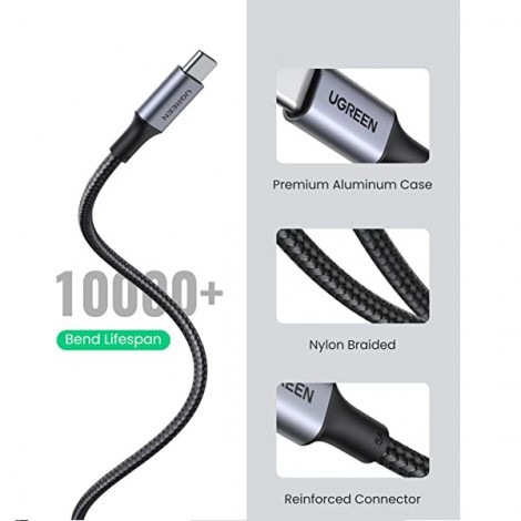 Cáp USB Type C sạc 100W 5A QC3.0 dài 1.5m Ugreen 70428
