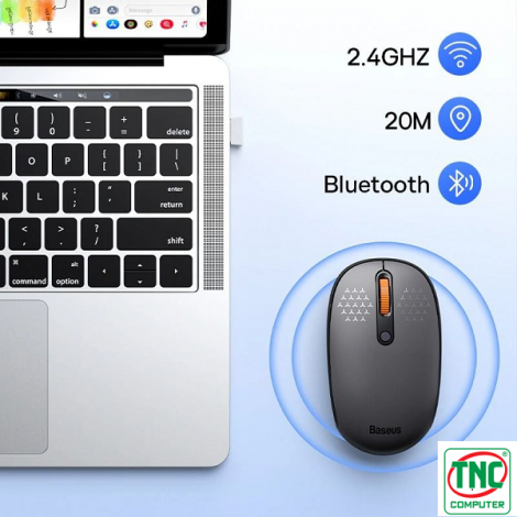 Chuột không dây Bluetooth và 2.4GHz Baseus F01B Tri-Mode màu Đen