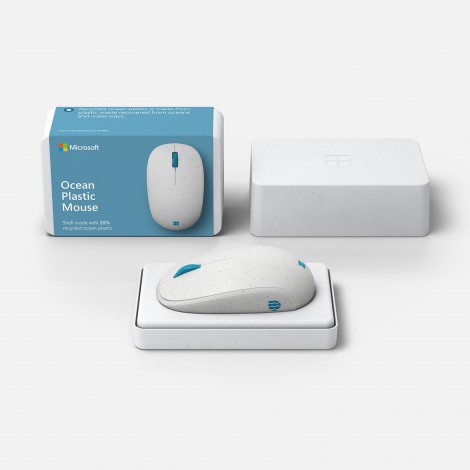 Chuột Microsoft Bluetooth Ocean Plastic (màu xám trắng)-I38-00005