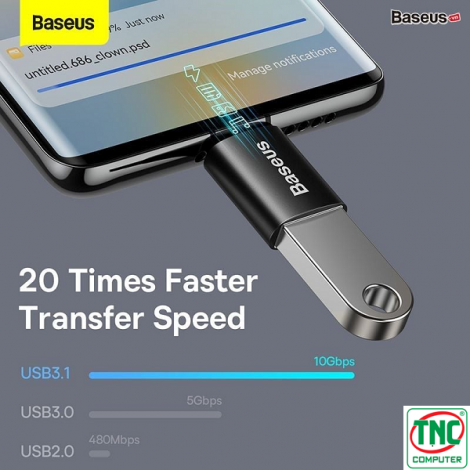 Đầu chuyển đổi OTG Type C sang USB 3.1 tốc độ 10Gbps Baseus ZJJQ000001