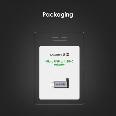 Đầu Chuyển Micro USB to USB-C Cao Cấp Ugreen 50590