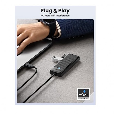 Hub USB Type C sang 4 cổng USB 3.0 Orico PAPW4A-C3-015-BK màu đen